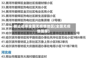 截止近来全国无疫情地区(全国无疫情国家)