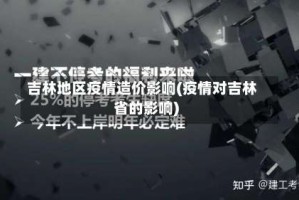 吉林地区疫情造价影响(疫情对吉林省的影响)
