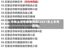今年上半年疫情地区(2021年上半年疫情)