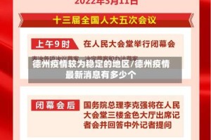 德州疫情较为稳定的地区/德州疫情最新消息有多少个