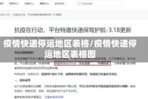 疫情快递停运地区表格/疫情快递停运地区表格图