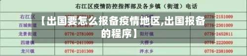 【出国要怎么报备疫情地区,出国报备的程序】-第1张图片