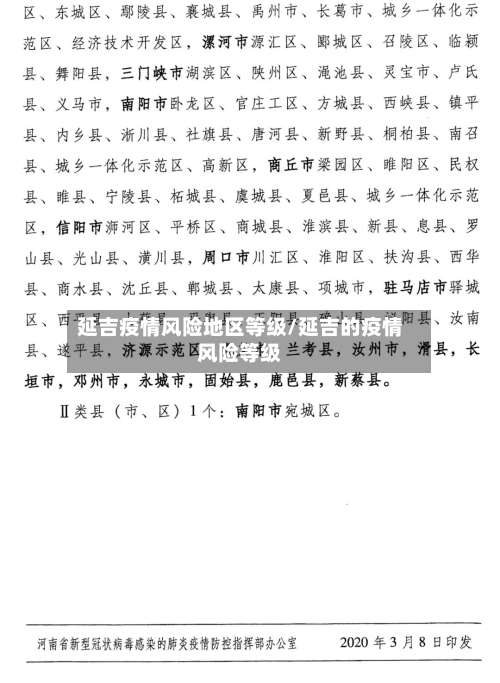 延吉疫情风险地区等级/延吉的疫情风险等级-第1张图片