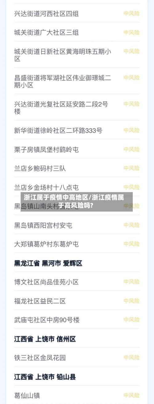 浙江属于疫情中高地区/浙江疫情属于高风险吗?-第2张图片
