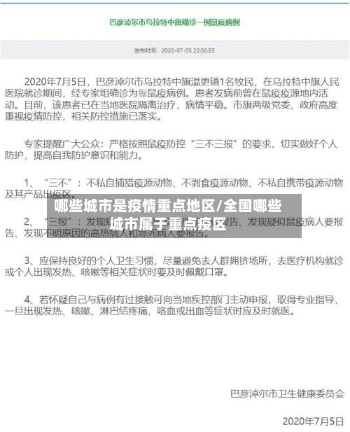 哪些城市是疫情重点地区/全国哪些城市属于重点疫区-第3张图片